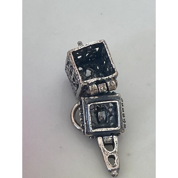 Vintage Sterling Silver Prayer Box Charm Pendant Cross Christian - Picture 4 of 8